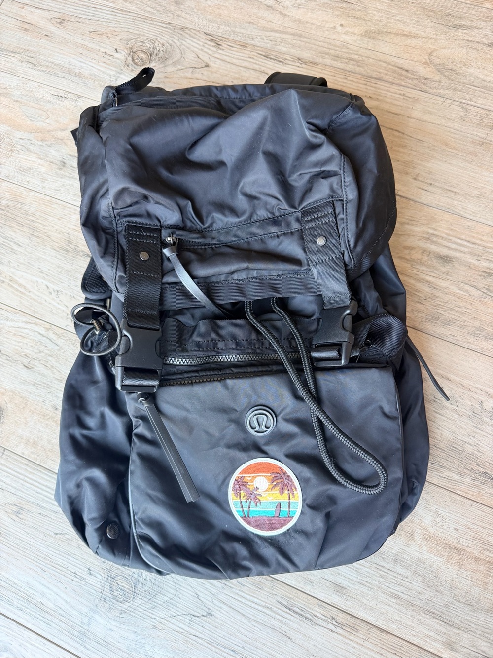 Lululemon Traveling Yogini Rucksack Large Black Gym Travel Backpack Discontinued